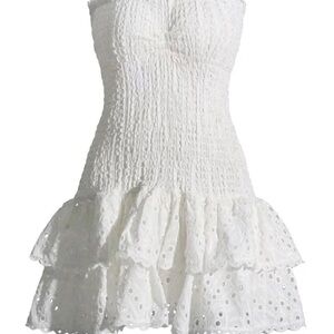 Elegant White Eyelet Dress